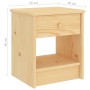 Mesita de noche madera maciza de pino madera clara 35x30x40 cm de , Mesitas de noche - Ref: Foro24-322221, Precio: 51,86 €, D...