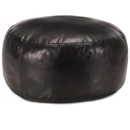 Puf negro 60x30 cm cuero auténtico de cabra | Foro24.es | Tu tienda online para hogar, jardín y más Foro24.es