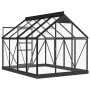 Invernadero de vidrio gris antracita aluminio 155x200,5x191 cm de , Invernaderos - Ref: Foro24-3082334, Precio: 541,22 €, Des...