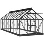 Invernadero de vidrio gris antracita aluminio 155x395,5x191cm de , Invernaderos - Ref: Foro24-3082336, Precio: 898,63 €, Desc...