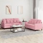 Juego de sofás con cojines 2 piezas terciopelo rosa de , Sofás - Ref: Foro24-3201703, Precio: 496,73 €, Descuento: %