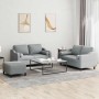 Juego de sofás con cojines 3 piezas tela gris claro de , Sofás - Ref: Foro24-3201826, Precio: 510,43 €, Descuento: -5%%