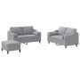 Juego de sofás con cojines 3 piezas tela gris claro de , Sofás - Ref: Foro24-3201826, Precio: 510,43 €, Descuento: -5%%