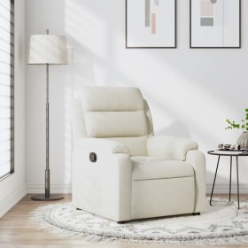 Sillón reclinable terciopelo blanco crema de , Sillones - Ref: Foro24-373509, Precio: 242,10 €, Descuento: -5%%