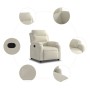 Sillón reclinable terciopelo blanco crema de , Sillones - Ref: Foro24-373509, Precio: 242,10 €, Descuento: -5%%