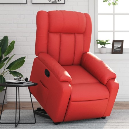 Sillón reclinable elevable cuero artificial rojo de , Sillones - Ref: Foro24-3205269, Precio: 268,29 €, Descuento: %