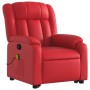 Sillón reclinable de masaje de pie cuero artificial rojo de , Sillones - Ref: Foro24-3205276, Precio: 288,84 €, Descuento: %
