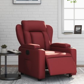 Sillón reclinable eléctrico de cuero sintético rojo tinto de , Sillones - Ref: Foro24-3204534, Precio: 265,91 €, Descuento: %