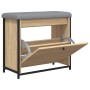Banco zapatero con cajón abatible roble Sonoma 62x32x56 cm | Foro24.es | Tu tienda online para hogar, jardín y más Foro24.es