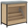 Banco zapatero con cajón abatible roble Sonoma 62x32x56 cm | Foro24.es | Tu tienda online para hogar, jardín y más Foro24.es
