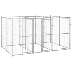 Perrera de exterior de acero galvanizado 7,26 m² de vidaXL, Casetas y cercados para perros - Ref: Foro24-3082283, Precio: 461...
