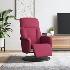 Sillón reclinable con reposapiés terciopelo rojo tinto de , Sillones - Ref: Foro24-356685, Precio: 182,24 €, Descuento: %