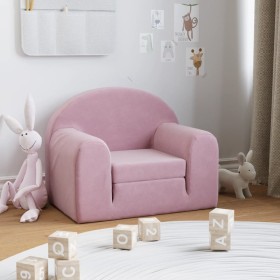 Sofá cama para niños felpa suave rosa de , Mobiliario para bebés y niños pequeños - Ref: Foro24-357021, Precio: 41,90 €, Desc...