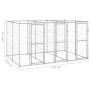 Perrera de exterior de acero galvanizado 7,26 m² de vidaXL, Casetas y cercados para perros - Ref: Foro24-3082283, Precio: 484...