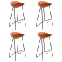 Taburetes de cocina 4 unidades cuero auténtico marrón en Taburetes de cocina | Comprar online en Foru.es