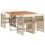 Set comedor de jardín 5 pzas con cojines ratán sintético beige de , Conjuntos de jardín - Ref: Foro24-3210904, Precio: 299,87...