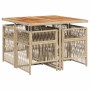 Set comedor de jardín 5 pzas con cojines ratán sintético beige de , Conjuntos de jardín - Ref: Foro24-3210904, Precio: 299,87...