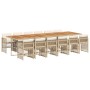 Set comedor de jardín con cojines 13 pzas ratán sintético beige de , Conjuntos de jardín - Ref: Foro24-3210952, Precio: 1,00 ...