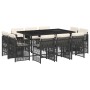 Set de comedor jardín 11 pzas con cojines ratán sintético negro de , Conjuntos de jardín - Ref: Foro24-3211026, Precio: 653,4...