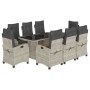 Set comedor de jardín 9 pzas cojines ratán sintético gris claro de , Conjuntos de jardín - Ref: Foro24-3212700, Precio: 1,00 ...