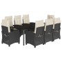 Set de comedor de jardín 9 pzas y cojines ratán sintético negro de , Conjuntos de jardín - Ref: Foro24-3212740, Precio: 1,00 ...