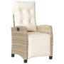 Sillones reclinables jardín con reposapiés 2 uds ratán PE beige de , Sillas de jardín - Ref: Foro24-365244, Precio: 247,93 €,...