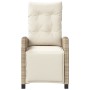 Sillones reclinables jardín con reposapiés 2 uds ratán PE beige de , Sillas de jardín - Ref: Foro24-365244, Precio: 247,93 €,...