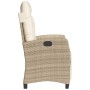 Sillones reclinables jardín con reposapiés 2 uds ratán PE beige de , Sillas de jardín - Ref: Foro24-365244, Precio: 247,93 €,...