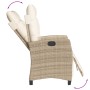 Sillones reclinables jardín con reposapiés 2 uds ratán PE beige de , Sillas de jardín - Ref: Foro24-365244, Precio: 247,93 €,...
