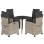 Set comedor de jardín 5 pzas cojines ratán sintético gris claro de , Conjuntos de jardín - Ref: Foro24-3212844, Precio: 629,1...