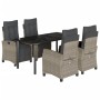 Set comedor de jardín 5 pzas cojines ratán sintético gris claro de , Conjuntos de jardín - Ref: Foro24-3213040, Precio: 710,3...