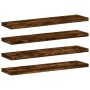 Estantes pared 4 uds madera ingeniería roble humo 40x10x1,5 cm de , Estanterías - Ref: Foro24-838195, Precio: 15,85 €, Descue...