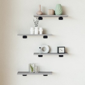 Estantes pared 2 uds madera ingeniería gris Sonoma 40x10x1,5 cm de , Estanterías - Ref: Foro24-838197, Precio: 17,50 €, Descu...