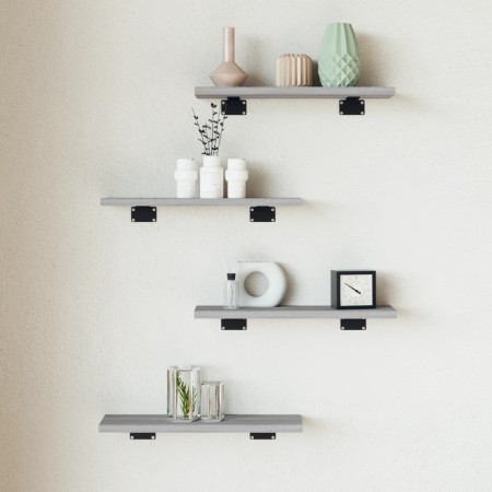 Estantes pared 2 uds madera ingeniería gris Sonoma 40x10x1,5 cm de , Estanterías - Ref: Foro24-838197, Precio: 17,50 €, Descu...
