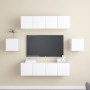 Set de muebles de salón TV 6 piezas madera de ingeniería blanco de , Muebles TV - Ref: Foro24-3078682, Precio: 191,56 €, Desc...
