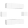 Set de muebles de salón TV 6 piezas madera de ingeniería blanco de , Muebles TV - Ref: Foro24-3078682, Precio: 191,56 €, Desc...