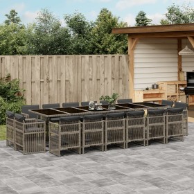 Set comedor de jardín 17 pzas y cojines ratán sintético gris de , Conjuntos de jardín - Ref: Foro24-3211064, Precio: 1,00 €, ...