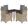 Set comedor de jardín 5 pzas con cojines ratán sintético beige de , Conjuntos de jardín - Ref: Foro24-3212833, Precio: 533,31...