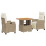 Set comedor de jardín 3 pzas con cojines ratán sintético beige de , Conjuntos de jardín - Ref: Foro24-3277411, Precio: 366,96...