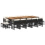 Set comedor de jardín con cojines 15 pzas ratán sintético negro de , Conjuntos de jardín - Ref: Foro24-3210999, Precio: 948,7...