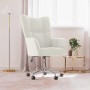 Sillón de relax de terciopelo color blanco crema en Sillones | Comprar online en Foru.es