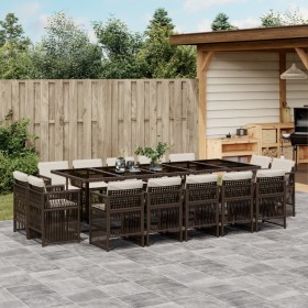 Comprar Set comedor de jardín y cojines 15 pzas