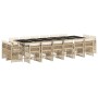 Set comedor de jardín 17 pzas con cojines ratán sintético beige de , Conjuntos de jardín - Ref: Foro24-3211066, Precio: 1,00 ...