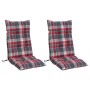 Cojines para silla respaldo alto 2 uds tela Oxford cuadros rojo de , Cojines para sillas y sofás - Ref: Foro24-377641, Precio...