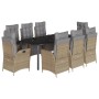 Set comedor de jardín 9 pzas con cojines ratán sintético beige de , Conjuntos de jardín - Ref: Foro24-3213461, Precio: 1,00 €...