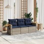 Set de sofá de jardín 3 pzas y cojines ratán sintético gris | Foro24.es | Tu tienda online para hogar, jardín y más Foro24.es