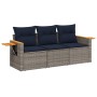 Set de sofá de jardín 3 pzas y cojines ratán sintético gris | Foro24.es | Tu tienda online para hogar, jardín y más Foro24.es