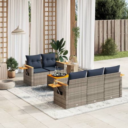 Set de sofás de jardín 6 pzas con cojines ratán sintético gris | Foro24.es | Tu tienda online para hogar, jardín y más Foro24.es