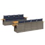 Set de sofás de jardín 9 pzas con cojines ratán sintético gris | Foro24.es | Tu tienda online para hogar, jardín y más Foro24.es
