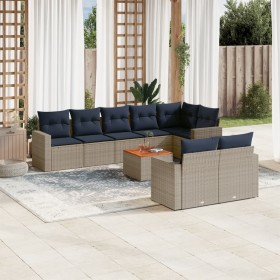 Set de sofás de jardín 9 pzas con cojines ratán sintético gris de , Conjuntos de jardín - Ref: Foro24-3256544, Precio: 674,89...